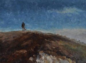 CHAMBERLAIN Price A 1905-1961,Figure and dog on a hilltop,1924,Burstow and Hewett GB 2012-02-01