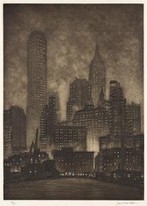 CHAMBERLAIN Samuel 1895-1975,Manhattan Twilight,1932,Swann Galleries US 2023-05-11