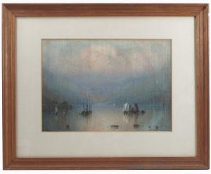CHAMBERLAYNE William John 1821-1910,Sailing boats on the estuary of the river Maw du,Serrell Philip 2019-01-10