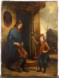 CHAMBERS A.J,Fisherman and boy by a doorway,1853,Bonhams GB 2013-05-15