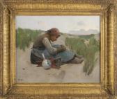 CHAMBERS George W. 1857-1897,A young woman resting in the dunes,Eldred's US 2019-08-01