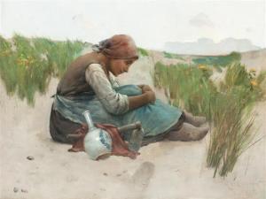 CHAMBERS George W. 1857-1897,Girl in Field,1883,Hindman US 2018-03-09