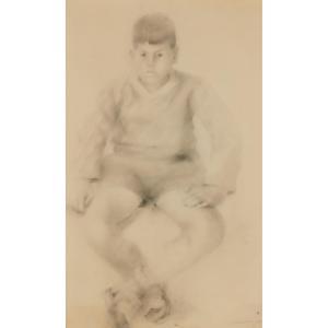 CHAMBERS John Richard 1931-1978,STUDY OF A YOUNG BOY IN SWEATER,1958,Waddington's CA 2023-10-19