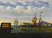 CHAMBERS Thomas,AMERICAN NEW YORK HARBOR WITH CASTLE GARDEN AND SH,1840,Sotheby's 2017-01-21