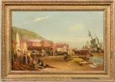 CHAMBERS Thomas 1808-1869,harbour setting with fish market,1862,Tring Market Auctions GB 2019-11-29