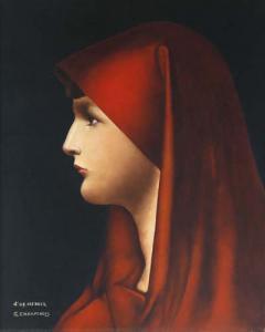 Champenois G,Porträt einer jungen Frau mit rotem Kopf,DAWO Auktionen DE 2008-07-08