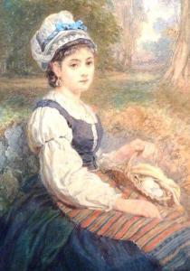 CHAMPION A 1800,Peasant Girl with Basket of Eggs,Simon Chorley Art & Antiques GB 2011-07-28