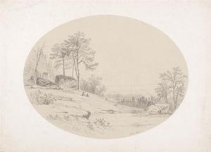 CHAMPNEY Benjamin 1817-1907,Two figures in a mountain landscape,Eldred's US 2014-04-05
