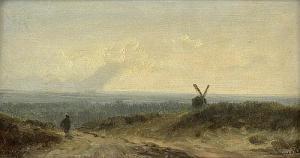 CHAMPNEY James Wells 1843-1903,Wanderer in Landschaft mit Windmühle,Galerie Bassenge DE 2014-05-30