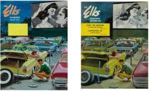 CHAN EDDIE,Drive In Movies, The Elks Magazine cover illustration,1965,Heritage US 2009-10-27