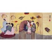 CHAN FUSHAN Luis Chan 1905-1995,ROOM WITH NINE FISH,1979,Sotheby's GB 2010-04-05