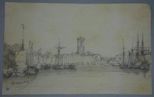 CHANDELIER Jules Michel 1813-1871,Le Port de La Rochelle,1856,Conan-Auclair FR 2019-12-15