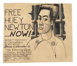CHANDLER JR Dana C 1941,Free Huey Newton...Now!,1968,Swann Galleries US 2012-02-16
