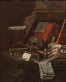 CHANDLER R.A 1800-1800,A still life with a skull, bones, books, musical m,Sotheby's GB 2003-12-10