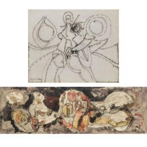 CHANDRA Avinash 1931-1991,TWO UNTITLED WORKS,1962,Sotheby's GB 2011-05-31