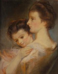 CHANET Henri 1840,Portrait of a mother and child,Burstow and Hewett GB 2009-10-21