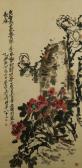 CHANGSHAO Wu 1844-1927,Flowers on rock,888auctions CA 2013-08-15