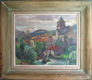 CHANONAT Ernest 1907,« Vue du village de Saurier, Puy de Dôme »,Richmond de Lamaze FR 2009-12-12
