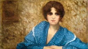 CHANOT Albert 1881-1963,GIRL IN DOTTED BLOUSE,Nagyhazi galeria HU 2018-09-25