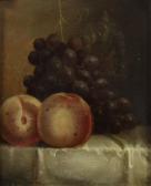 CHANTRY,Still life with two peaches and a bunch of black ,19th Century,Canterbury Auction 2008-09-16