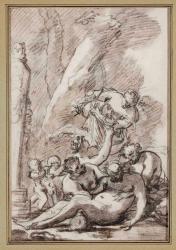 CHAPERON Nicolas 1612-1656,Silène ivre soutenu par deux faunes,Christie's GB 2011-09-19