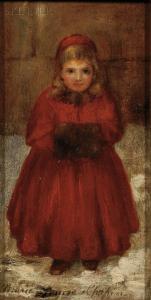 chapin marie louise 1843-1898,Portrait of a Young Girl with a Muff,Skinner US 2010-01-29