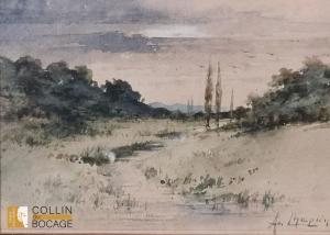 CHAPLIN Arthur 1869-1935,Vue d'un étang,Delorme-Collin-Bocage FR 2024-03-28