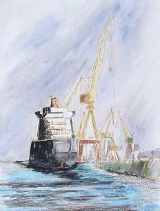 Chaplin George,THE ISACAROLA IN BELFAST HARBOUR,Ross's Auctioneers and values IE 2017-12-06