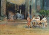 CHAPLIN Michael 1943,RWS Taking the Waters, Monte Catini, watercolour, ,Morphets GB 2008-06-05