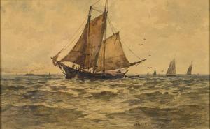 CHAPMAN Carlton Theodore 1860-1925,Boote auf See,1886,Wendl DE 2023-10-25
