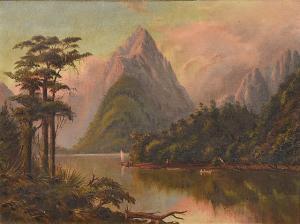 CHAPMAN Ernest Arthur 1847-1945,New Zealand View of Mitre Peek, Mi,1891,Rowley Fine Art Auctioneers 2017-09-05