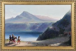 CHAPMAN John Gadsby,LAKE OF ALBANO PILGRIMS TO THE MADONNA DEL TUFO ON,1873,Charlton Hall 2015-06-26