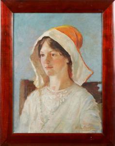 CHAPMAN William Ernest 1864-1945,Porträtt av fröken Prytz,1915,Stadsauktion Frihamnen SE 2009-02-09