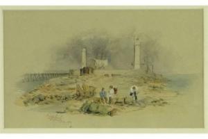 CHAPMAN William 1817-1879,workmen near the lighthouse Sunderland,,1875,Burstow and Hewett 2015-09-23