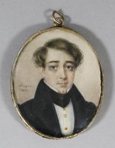 CHAPON Hippolyte,Miniature shoulder length portrait of a young man ,Canterbury Auction 2014-08-06