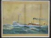 CHAPPELL Reuben 1870-1940,"SS Hull Trader" coaster off a lighthouse,Peter Francis GB 2010-01-26