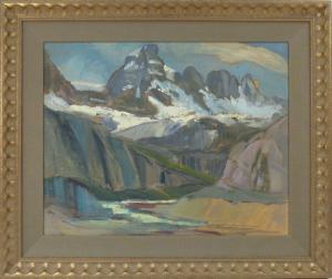 CHAPPELLE Margaret Morgan 1915-1992,Untitled (Mountain Landscape),Lando Art Auction CA 2018-02-25