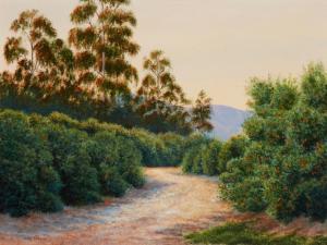 Chapple David 1947,Path through a landscape with trees and bushes,John Moran Auctioneers 2023-11-14