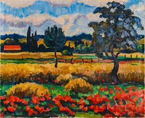CHAPUIS Maurice 1922-2010,Paysage aux coquelicots,Cannes encheres, Appay-Debussy FR 2023-05-05