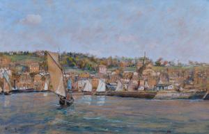 CHAPUIS Pierre 1863-1942,Bateaux à Trouville,1911,Aguttes FR 2022-11-24