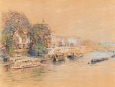 CHAPUIS Pierre 1863-1942,Paris, péniches sur la Seine,Beaussant-Lefèvre FR 2020-07-02