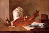 CHARDIN Jean Baptiste Simeon,The attributes of Painting and Sculpture,1720,Christie's 2007-04-19