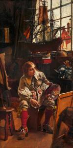 CHARLEMONT Eduard 1848-1906,A painter in his studio,1884,Uppsala Auction SE 2022-06-15