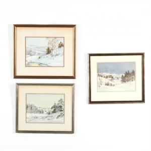 CHARLES GRANT DAVIDSON 1865-1945,Three Snowy Landscapes,Leland Little US 2019-06-29