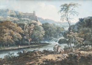 CHARLES SANTOIRE DE VARENNE 1763-1834,Bergers près dune rivière de montagne avec un,Damien Leclere 2013-06-29