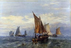 CHARLES W,Fishing boats at sea,19th Century,Canterbury Auction GB 2019-06-11