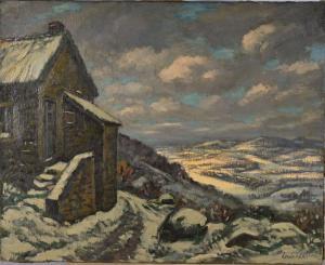 CHARLOT Louis 1878-1951,Matin d'hiver en Morvan,Conan-Auclair FR 2024-02-20