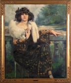 CHARLOT Raymond 1879,Portrait d’’une élégante à la cigarette,VanDerKindere BE 2014-09-09