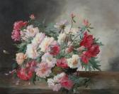 CHARLOTTE JULIEN ELIZABETH 1850,PINK AND WHITE PEONIES,Sloans & Kenyon US 2011-09-16