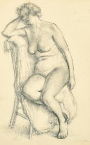CHARLTON George John 1899-1979,a study of a seated female nude,John Nicholson GB 2022-10-05